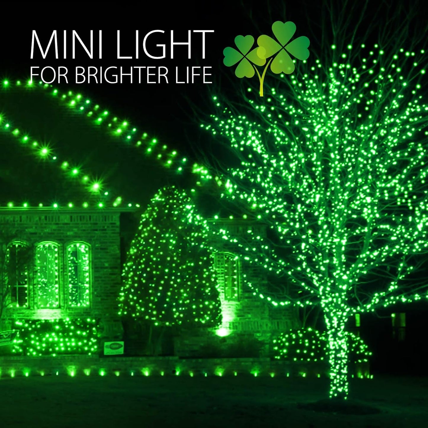 Minetom St. Patrick's Day Mini String Lights - 100 Count 27 Feet Waterproof Green Fairy Lights for Indoor/Outdoor Decor