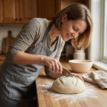 Skiennix Bread Scoring Tool - 100% Walnut Wood Sourdough Scorer with 5 Blades | Perfect for Baking