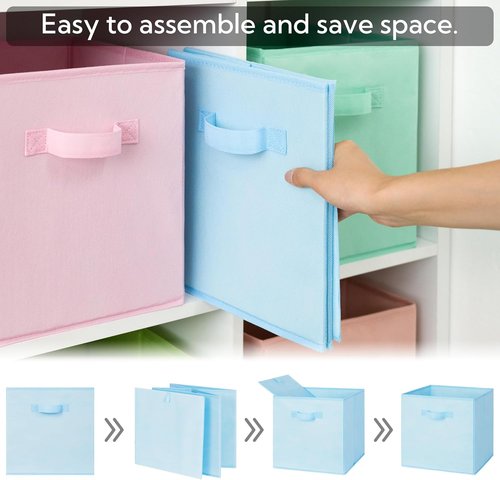 Granny Says 13-Inch Colorful Cube Storage Bins - Fabric Organizers for Kids' Rooms | 8-Pack