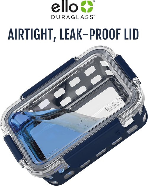 Ello Duraglass Meal Prep Sets - Leak-Proof Glass Food Storage Containers | BPA-Free, Dishwasher Safe