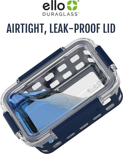 Ello Duraglass Meal Prep Sets - Leak-Proof Glass Food Storage Containers | BPA-Free, Dishwasher Safe
