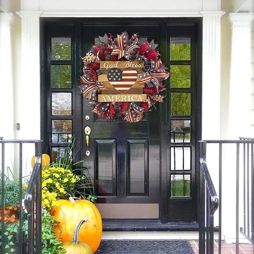 250th Anniversary Patriotic Wreath - Handmade Eagle Design for 4th of July & Memorial Day | Indoor & Outdoor Decor