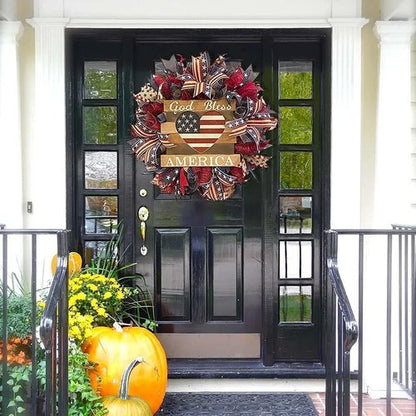 250th Anniversary Patriotic Wreath - Handmade Eagle Design for 4th of July & Memorial Day | Indoor & Outdoor Decor