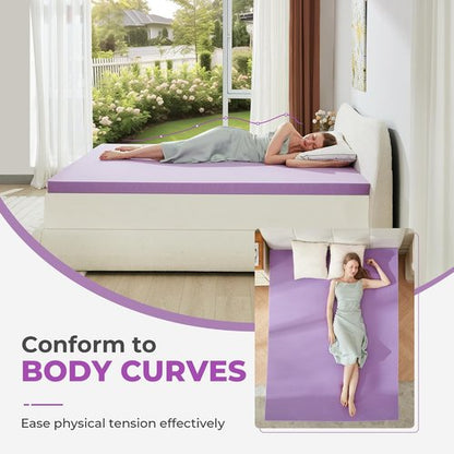 BDEUS Twin XL Mattress Topper - 2 Inch Gel Memory Foam for Soft Comfort | CertiPUR-US Certified