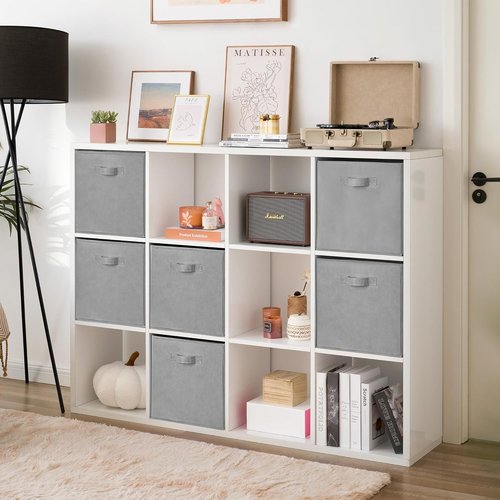 GRANNY SAYS Cube Storage Bins - 13x13 Fabric Organizer Baskets for Shelves | Gray, 6-Pack