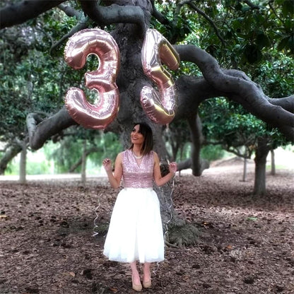 Regine Switzerland 40 Inch Rose Gold Number 5 Balloons - Self-Inflating Foil Mylar for Birthday Celebrations