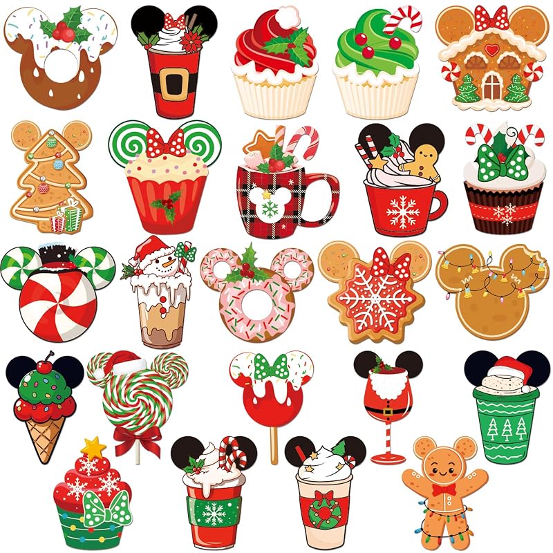 Mouse Christmas Cruise Door Magnets – 24 Pcs Gingerbread Ship Decorations