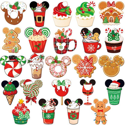 Mouse Christmas Cruise Door Magnets – 24 Pcs Gingerbread Ship Decorations