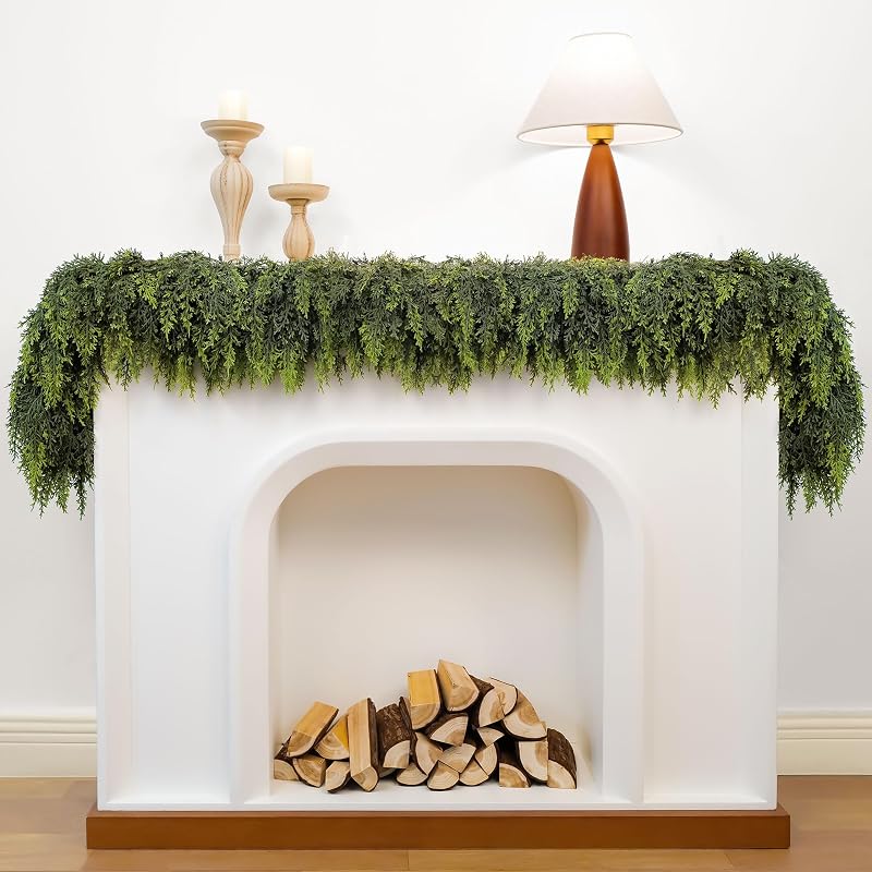 6ft Cedar Christmas Garland with 20 LEDs & Timer - Cedar-A+6 ft