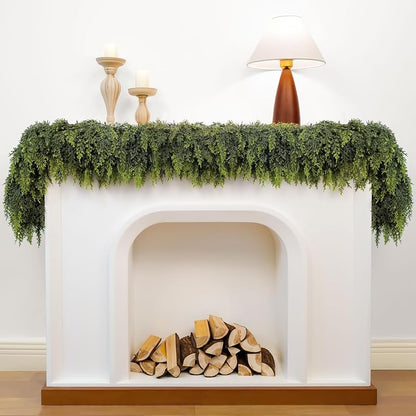 6ft Cedar Christmas Garland with 20 LEDs & Timer - Cedar-A+6 ft