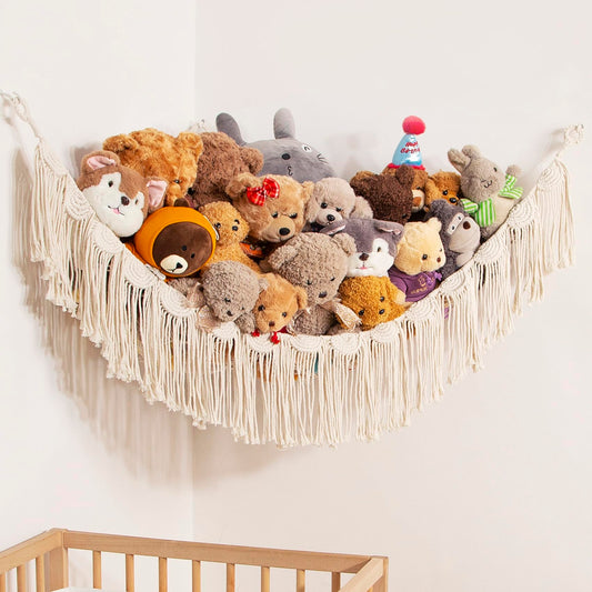 Amdermi Stuffed Animal Net Hanging Organizer Children's Room Stuffed Animal Toy Hammock for Teddy Net Corner Toy Net for Bedroom Decor