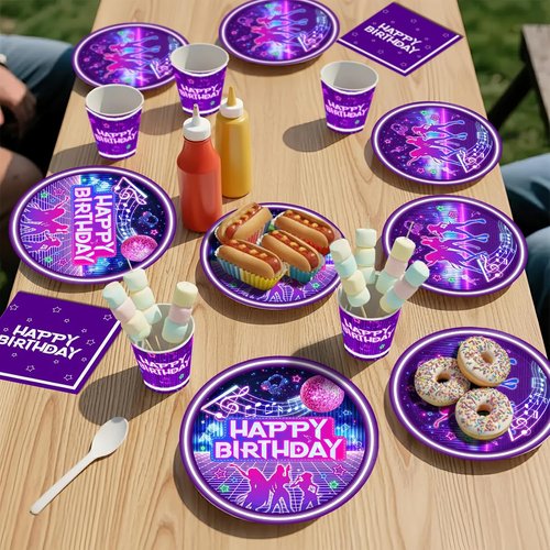 168Pcs Kpop Party Decorations - Plates, Napkins, Cups & Cutlery for 24 Guests