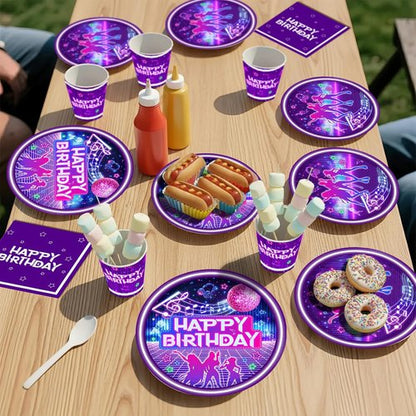168Pcs Kpop Party Decorations - Plates, Napkins, Cups & Cutlery for 24 Guests