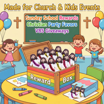 Mini Jesus Figurines by [Brand Name] - 200PCS Colorful Religious Toys for Easter Egg Stuffers & Gifts