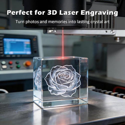 K9 Crystal | Genuine Blank Blocks for Inner Laser Engraving - High Clarity Rectangular & Cube Sizes