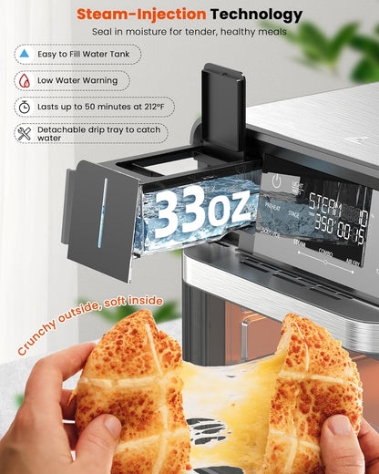 Nuwave Combi Steam Oven - Non-Toxic Stainless Steel Multi-Cooker with Air Fry & Sous Vide | 16 Quarts, 120 Presets