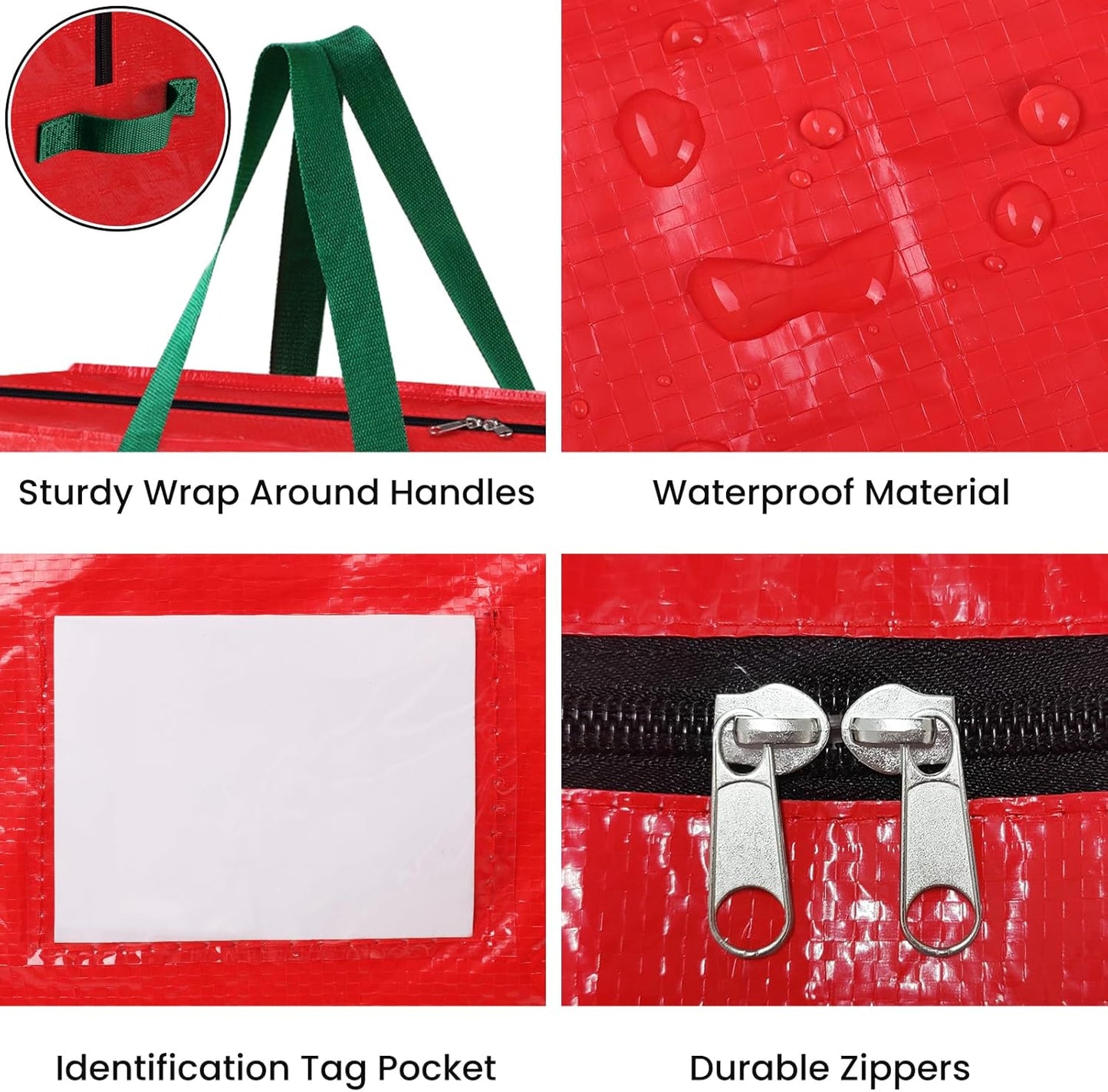 RoomHacks Christmas Tree Storage Bag - Durable Waterproof 9 Ft Xmas Tree Tote with Handles & Tag Pocket