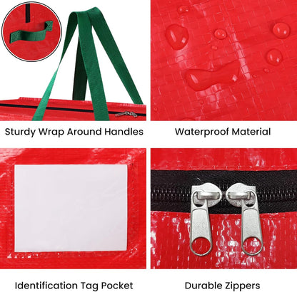 RoomHacks Christmas Tree Storage Bag - Durable Waterproof 9 Ft Xmas Tree Tote with Handles & Tag Pocket