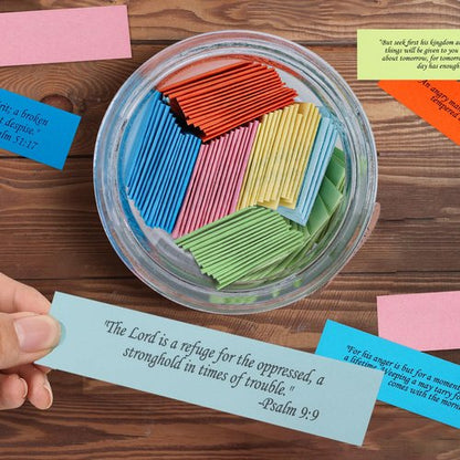 Bible Verse Jar, Color Coded Bible Verses in a Jar, Christian Gifts for Women Men Mom, Bible Study Supplies, Birthday Gifts for Women Men