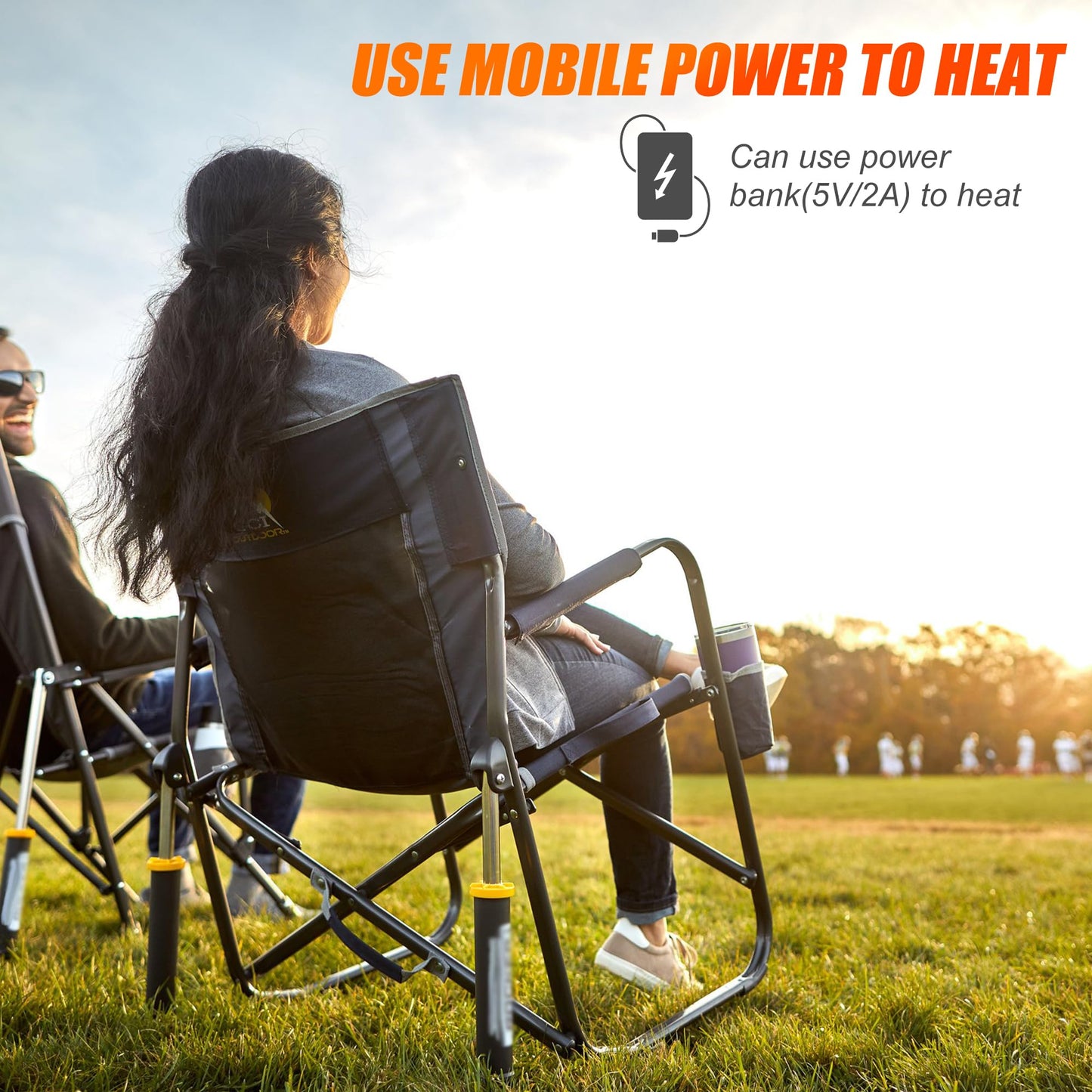 Suchtale Heated Seat Cushion USB Rechargeable Corduroy Heating Seat Cover with 3-Temperature Control & Timer Full Back Heating Pad Heated Chair Cushion with Fast-Heating for Office/Home Chair, White