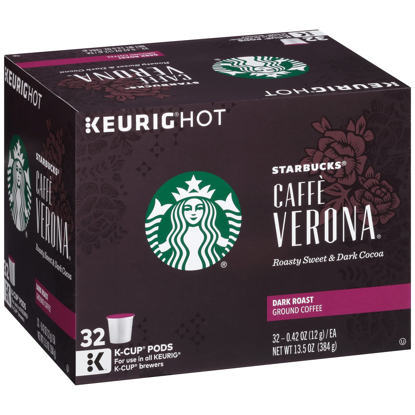 Starbucks Coffee K-Cup Pods, Caffe Verona, 32 CT