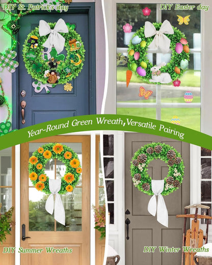 Regine Switzerland 20-Inch Artificial Boxwood Wreath - Versatile Greenery for All Seasons, Perfect for Home Decor