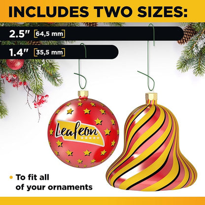 Leafeon 600 Green Ornament Hooks - Gold Finish Christmas Hangers for Tree Decorations (Variation: GREEN 600)
