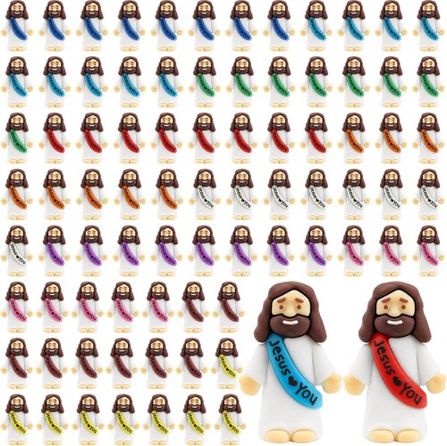 Little Jesus Figurines by [Brand Name] - 80Pcs Pocket-Sized Figures for Church Events & Baptism Gifts
