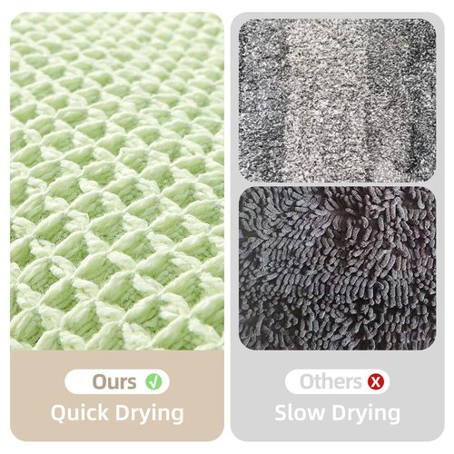 TYUU Waffle Runner Rug Bathroom, Boho Bathroom Rugs Non Slip Washable Long Super Absorbent Quick Dry Cute Bath Mat Farmhouse Bath Decor, 72"x24" Pale Green