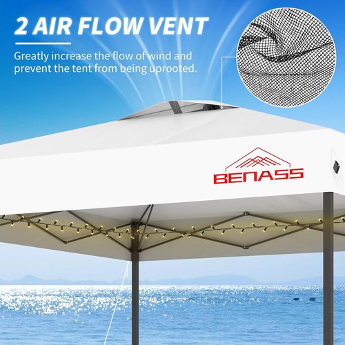 10x10 Pop Up Canopy Tent by [Brand Name] - Heavy Duty with Sidewalls for Easy One-Person Setup | White