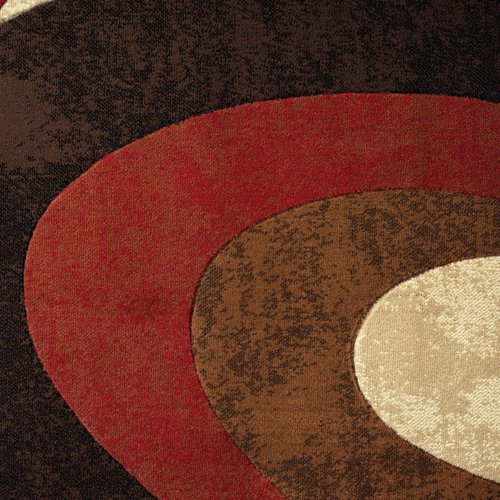 Home Dynamix Tribeca Slade Modern Runner Rug, Abstract Brown/Red 26"x12'