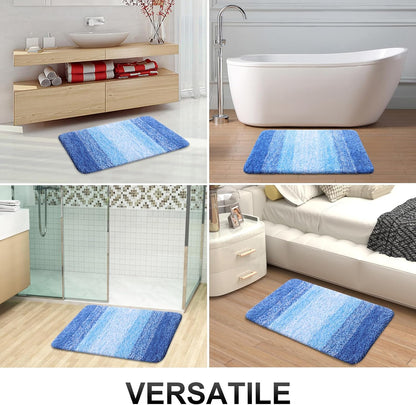 OLANLY Bath Rugs Mat - Extra Soft Microfiber, Quick-Dry & Washable | 24x16 Light Royal Blue