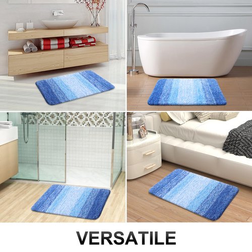OLANLY Bathroom Rugs Mat 30x20, Extra Soft Absorbent Microfiber Bath Rugs, Rubber Backing, Quick Dry, Washable Bath Mats for Bathroom Floor, Tub and Shower, Home Decor Accessories, Light Royal Blue
