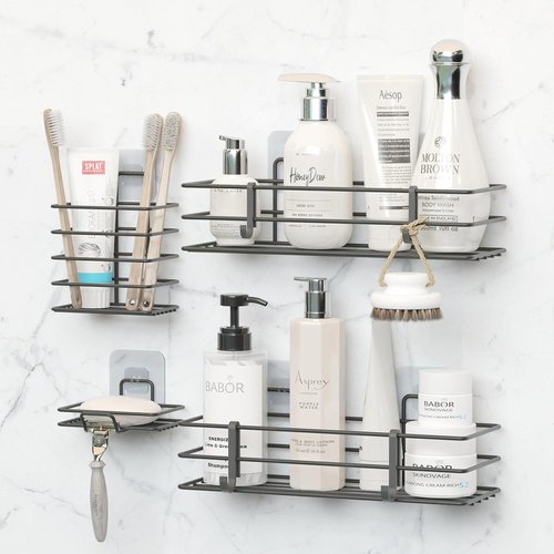 Dekula Shower Caddy Organizer - Rustproof Stainless Steel 4-Pack for Bathroom & Kitchen Storage