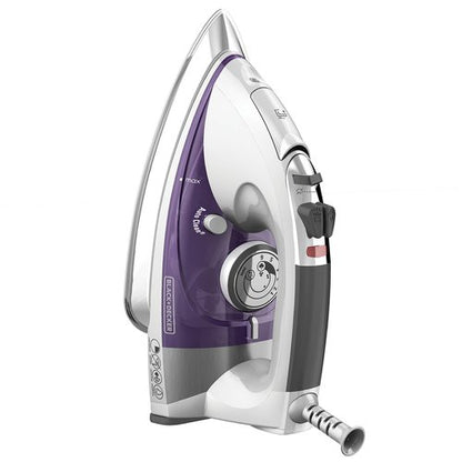 BLACK+DECKER IR1350S Professional Steam Iron with Stainless Steel Soleplate and Extra-Long Cord, Purple
