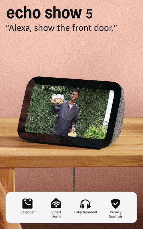 Amazon Echo Show 5 - Smart Display with Alexa | Enhanced Bass & Clear Sound - Charcoal