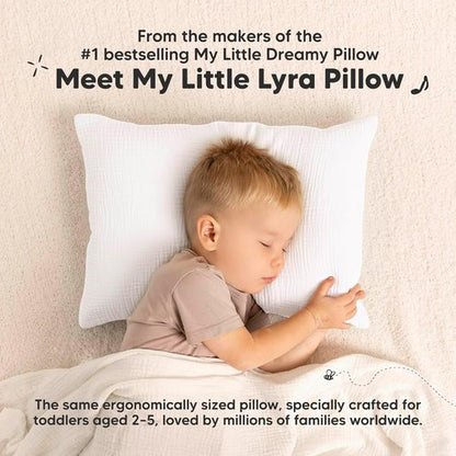 KeaBabies Toddler Pillow - Soft, Breathable Organic Cotton Muslin | 13x18 for Kids Age 2-5 (Soft White)