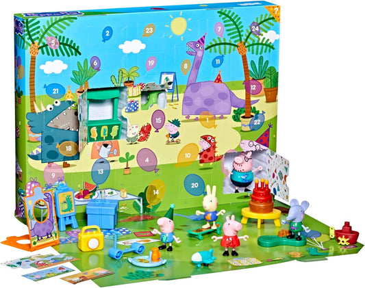 Peppa Pig Advent Calendar - George's Party with 24 Surprise Toys & Stickers | Perfect for Kids 3+