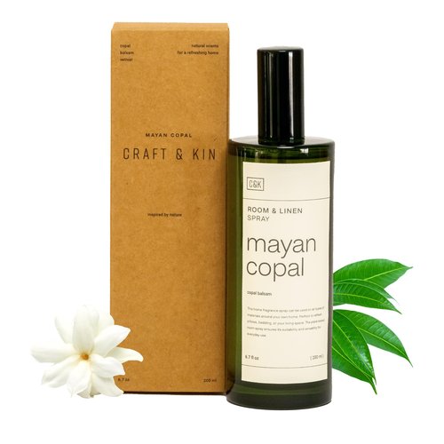 Craft & Kin Mayan Copal Room Spray for Bedding, 6.76 oz, Pillow Spray, Long-Lasting Room Freshener, Soothing Aroma Mist for Home & Washroom