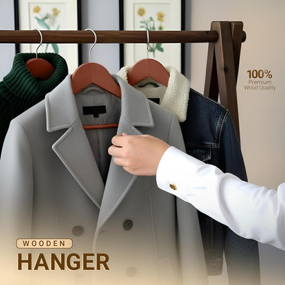 Utopia Home Premium Wooden Hangers - Durable Slim Coat Hangers with 360-Degree Rotatable Hook | 20 Pack in Cherry Color