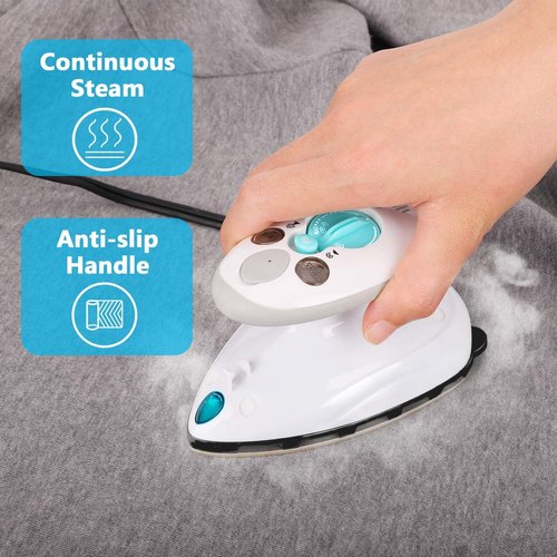 IIMII Mini Travel Steam Iron - Dual Voltage 420W, Fast Heating, Non-Stick Soleplate | Compact Design for Quilting & Sewing