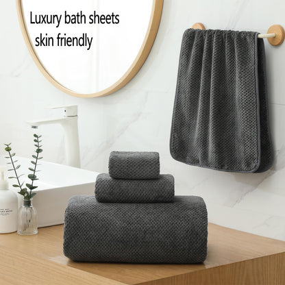 YTYC Towels, 39x78 Inch Oversized Bath Sheets for Adults Luxury Extra Large Bath Towels Sets of 6 Super Soft Shower Towels for Bathroom Microfiber 80% Polyester(Charcoal Grey,6 Piece)