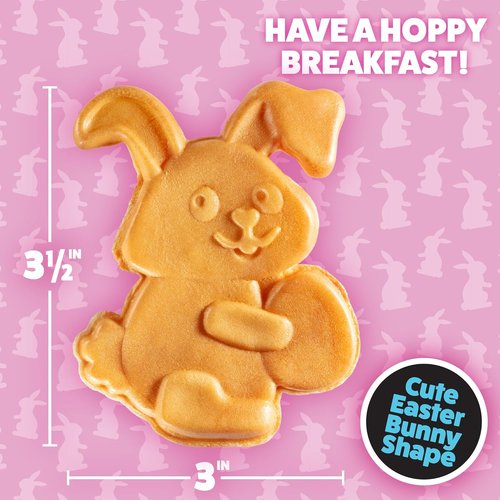 Easter Bunny Mini Waffle Maker - Create Fun Animal-Shaped Waffles & Pancakes | 4-Inch Waffler Iron for Kids & Adults