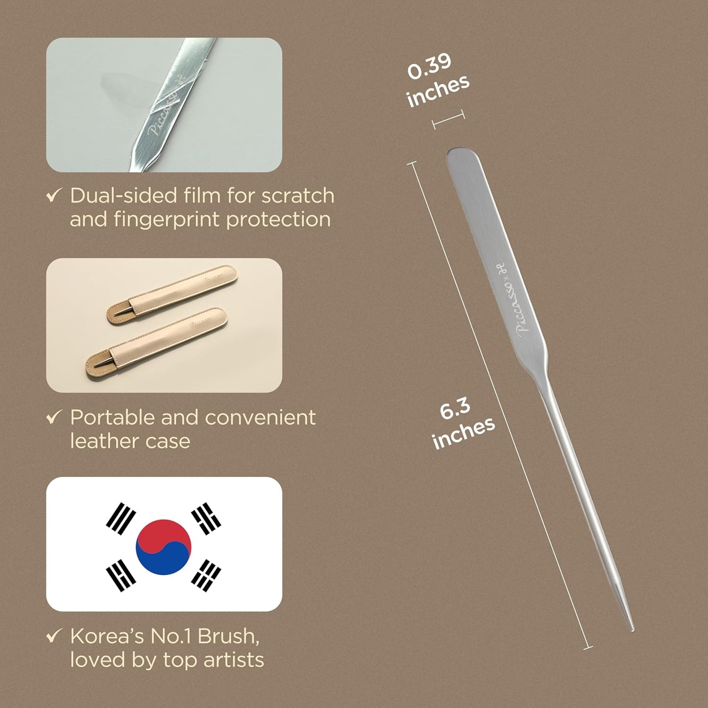 Piccasso Brush Makeup Spatula & Sponge Set - Professional Tools for Flawless Foundation Blending, 2 Soft Sponges Included