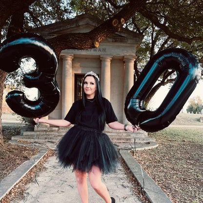 Black Foil Balloon Number 1 by [Brand Name] - Giant Self-Inflating 40-Inch Helium Balloon for 1st Birthday & Celebrations