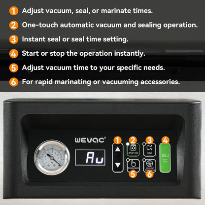Wevac Chamber Vacuum Sealer - 12” Seal Bar | Commercial-Grade Design for Meats, Liquids & Sous Vide