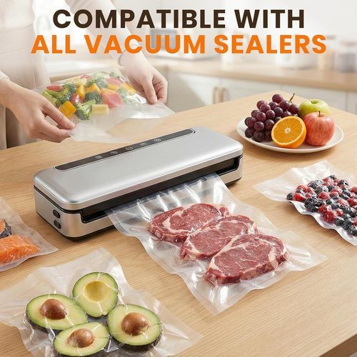 FUNFERY Vacuum Sealer Bags - 200 Precut Quart 8" x 12" | BPA-Free Airtight Food Storage for Meal Prep & Sous Vide