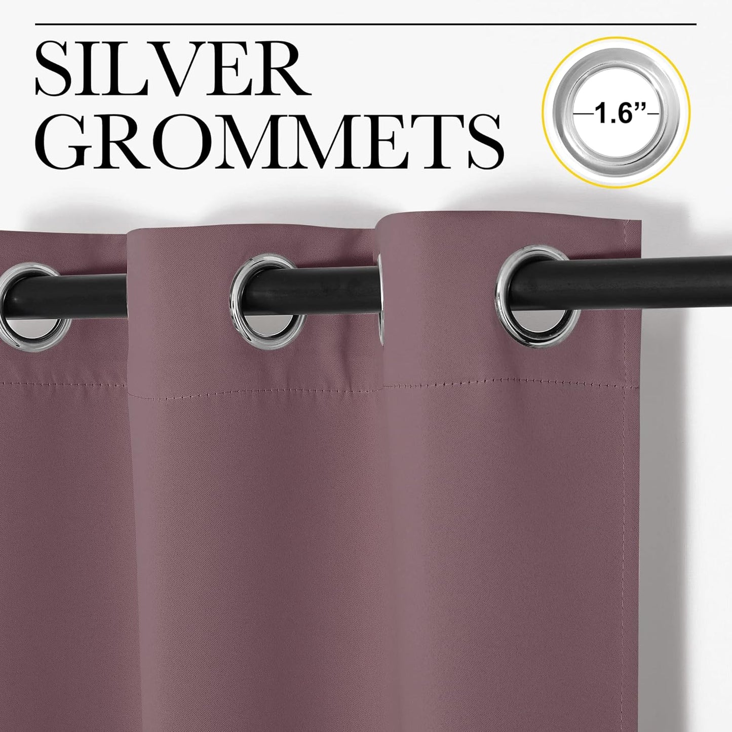 NICETOWN Blackout Curtains - Dry Rose Color, 90" Long, 55" Wide | Sound Reducing & Energy Efficient Panels for Modern Spaces