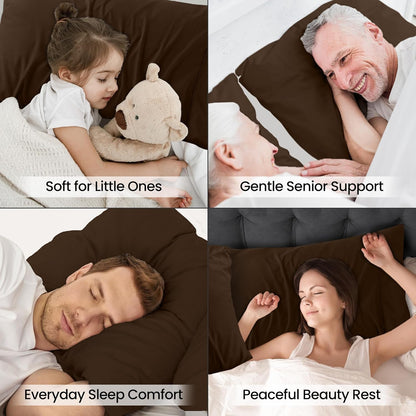 Utopia Bedding King Pillow Cases - Soft Brushed Microfiber - 2 Pack | Fade Resistant 20 x 40 Inches (Brown)