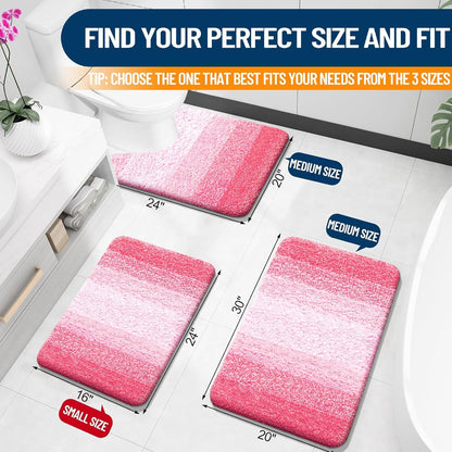 OLANLY Bathroom Rug Mat - Extra Soft, Absorbent Microfiber | Non-Slip Plush Shaggy Design, 24x16, Pink